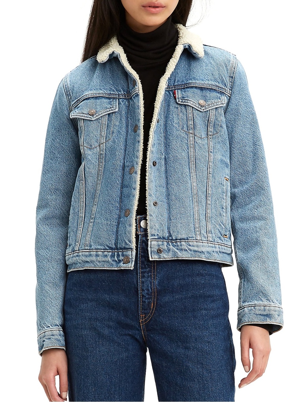 Levi's Women's Light Wash Sherpa Trucker Jacket